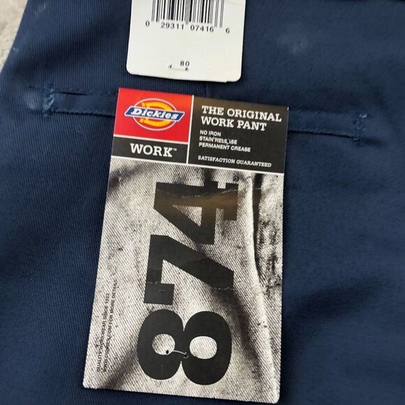 Dickies Men's 874 Work Pants Size 44x31 Navy Straight Classic Casual Relaxed - Picture 15 of 16